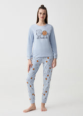 Ovs Pyjamas With Glass Of Milk And Biscuit Print
